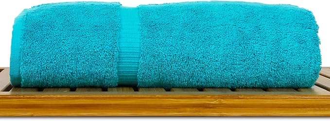 Luxury Hotel & Spa Collection, Quick Dry 100% Turkish Cotton 700 GSM, Eco Friendly Towel, for Bathroom, Gymand Kitchen Dobby Border Soft Hand Towel Set 16 X 30, Aqua Blue, Hand Towels - Set of 6