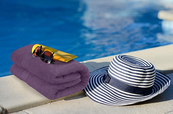 Utopia Towels - Premium Jumbo Bath Sheet 2 Pack - 100% Cotton Highly Absorbent and Quick Dry Extra Large Bath Towel - Super Soft Hotel Quality Towel (35 x 70 Inches, Plum)