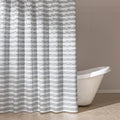 Amazon Basics Geometric Jacquard Fabric Shower Curtain for Bathroom, Lightweight, Waterproof and Washable, 72" W x 72" L, Grey Striped