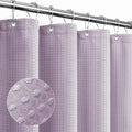 Gibelle Long Shower Curtain 72 x 78, Tall Waffle Weave Textured Fabric Shower Curtain for Bathroom, Water Repellent, Machine Washable, Lavender