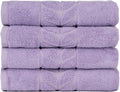 BAGNO MILANO Organic Turkish Cotton Bath Towels, Luxury Jacquard Collection, Certified Organic Highly Absorbent, Soft-Plush Towel Set (Lilac, 4 Pcs Hand Towel Set)