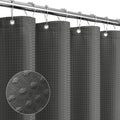 Gibelle Charcoal Grey Shower Curtain, Waffle Weave Textured Fabric Shower Curtain for Bathroom - Soft Cloth & Hotel Spa Luxury, Water Repellent, Machine Washable, 72X72, Charcoal Grey