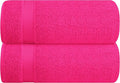 Belizzi Home Cotton 2 Pack Oversized Bath Sheet 35x70, Large Bath Sheet, Ultra Soft, Absorbent, Compact, Eco-Friendly, Recyclable, Quick Drying and Lightweight Towel - HOT Pink