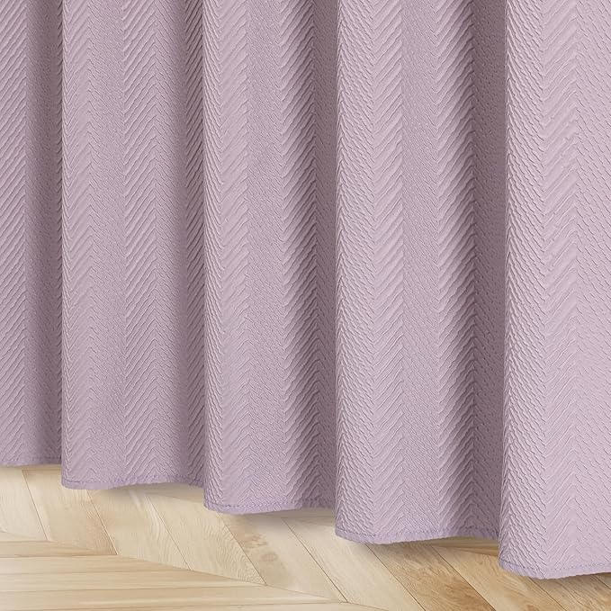 Gibelle Lavender Purple Shower Curtain for Bathroom, 3D Embossed Textured Fabric Shower Curtain, Modern Farmhouse Chic Soft Cloth Shower Curtain Set with Hooks, 72x72