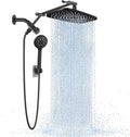 Veken 11.8" Rain Shower Head with Handheld, High Pressure Handheld Shower Heads with Multi Spray Modes, Rainfall Combo with 15" Metal Extension Arm,Detachable Dual Shower, Long 6 ft. Hose,Matte Black