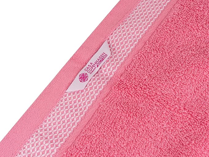 CASA COPENHAGEN Solitaire Mix 6 Pieces Towel Set- Grey Violet + Pink, 600 GSM 2Bath Towel 2Hand Towel 2Washcloth, Designed in Denmark Made of Soft Egyptian Cotton for Bathroom, Kitchen & Shower