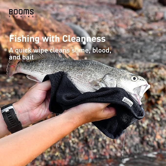 Booms Fishing B0T Microfiber Fishing Towel with Clip, 3 Pack Assorted Colors