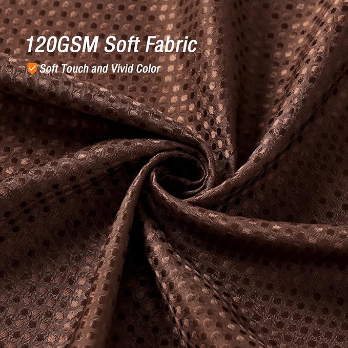 Gibelle Long Shower Curtain 72 x 78, Tall Waffle Weave Textured Fabric Shower Curtain for Bathroom, Water Repellent, Machine Washable, Brown