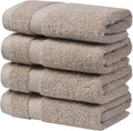 SOFE H&L | Olea Towel Set | 100% Cotton Premium Turkish Towels for Bathroom | Soft, Absorbent, Durable (Sand, Set of 4 - Washcloth)