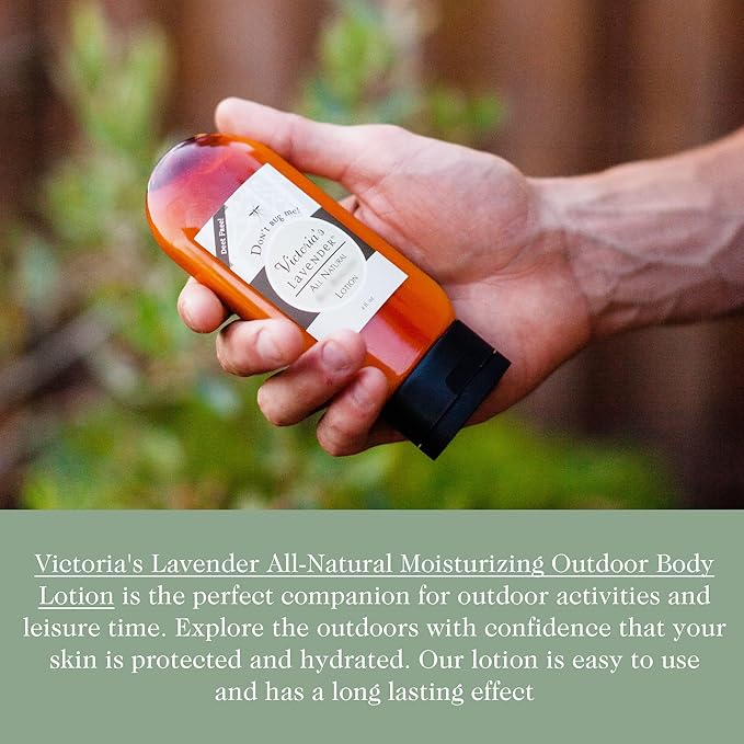 Victoria's Lavender “Don’t Bug Me” Insect Spray & Body Lotion - DEET-Free Plant-Based with Essential Oils & Aloe Vera, Travel-Friendly Skin Protection - 4 oz Each