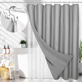 LaCyan 3 in 1 Waterproof Waffle Weave Shower Curtain and Clear Liner Set with 12 Stainless Steel Hooks Double Sided for Bathroom 72 Inches Heavy Duty Polyester Fabric Shower Curtains 72x84