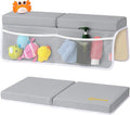 Bath Kneeler and Elbow Rest Pad Set - Comfortable 1.5” Thick Baby Bath Kneeler Pads with Toys Organizer, Non-Slip Knee Arm Support Bathtub Mat, Quick-Drying Kneeling Pad for Baby Bath Time