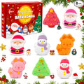 Christmas Bath Bombs for Kids, 6PCS Kids Bath Bombs with Surprise Santa, Elk, Snowman Tree Organic Essential Oil Bubble Bubble Bath Christmas Birthday Gift, Stocking Stuffers