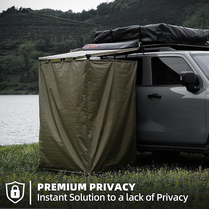 Vehicle Side Shower Room with Roof, 3.3ft x 3.3ft Privacy Shelter Restroom, Car Side Shower Room, Portable Shower Tent for Camping