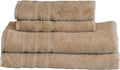 Mosobam Luxury Turkish 4pc Towel Set 30X58 16X30 Light Taupe 700 GSM Bamboo Viscose & Aegean Turkish Combed Cotton