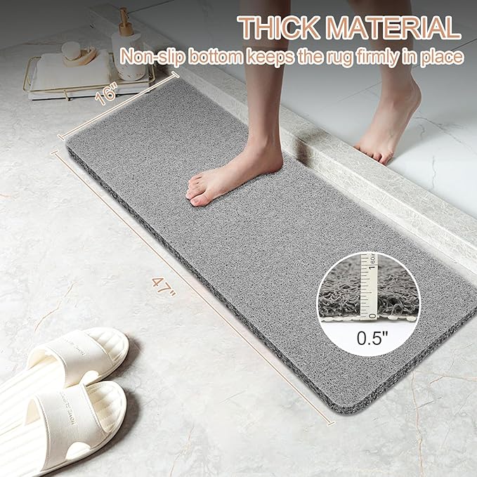 Joyhalo Bathtub Mat Non Slip, Bath Mat for Tub, Shower Mats for Inside Shower,47" x 16",Dark Grey