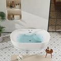 Acrylic Freestanding Bathtubs 71 inch Massage and Air Bubble Jets – Glossy White Soaking Bathtub, Free Standing Bathtub with Heater and Digital Panel, Stand Alone Tub Bathtubs for Bathroom