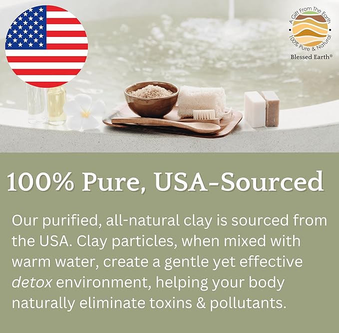 Blessed Earth Detox Clay Bath, 100% Pure Sodium Bentonite Therapeutic Grade – Cleansing and Purifying, by Evenbetternow LLC, 4 lb (64 oz)