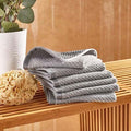 Wellbe 6-Piece Washcloth Set, Quick Dry, Absorbent, Soft, 13” x 13”, Grey