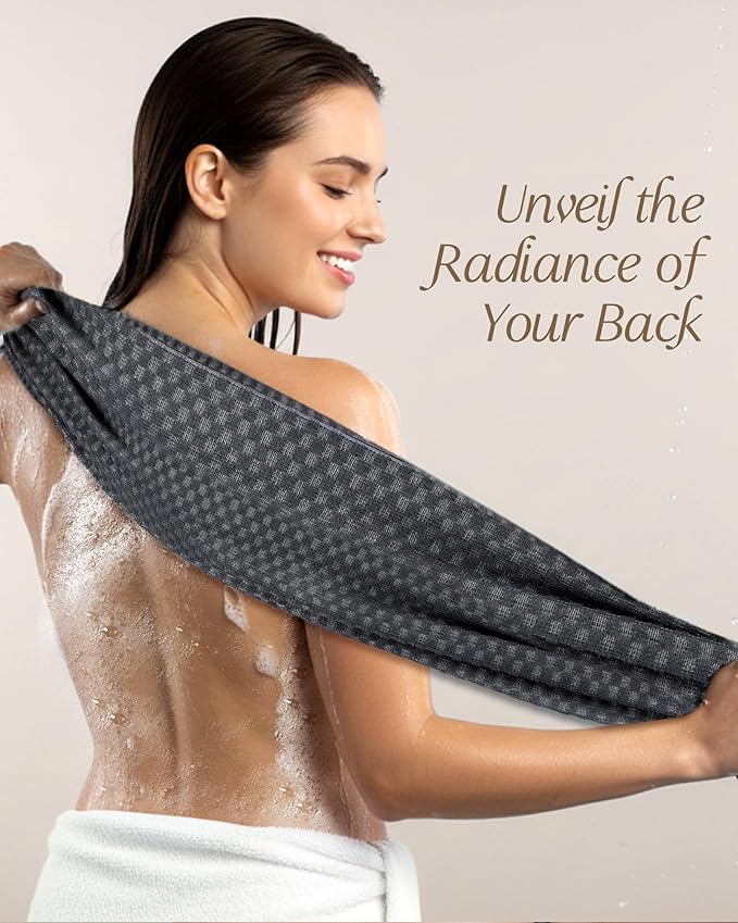 Yiclick Exfoliating Washcloth Towel, Back Scrubber for Shower, Exfoliating Body Scrubber Exfoliator, Japanese Wash Cloth for Body Scrub, Bath Exfoliate Rags Loofah Lufa Sponge for Women Men