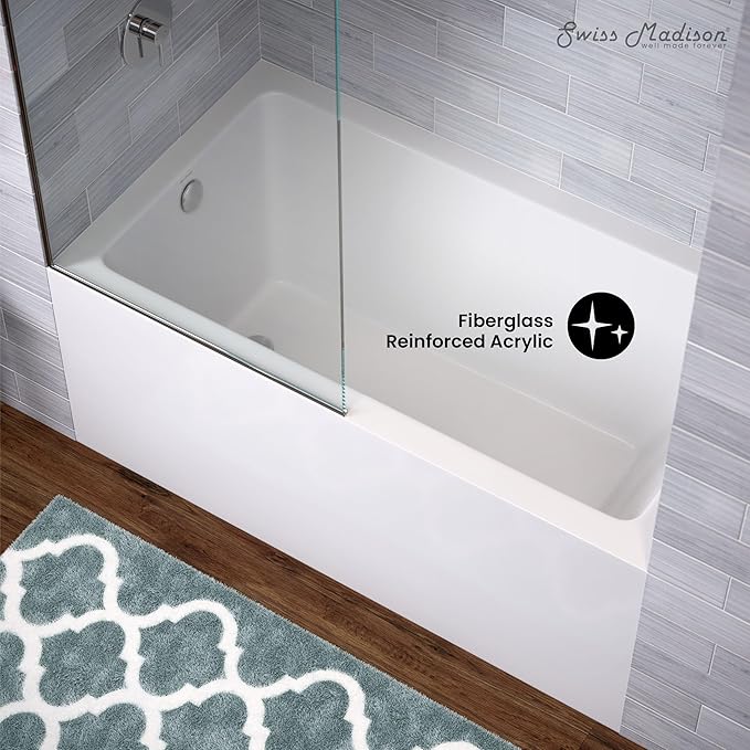 Voltaire 54" X 30" Left-Hand Drain Alcove Bathtub with Apron