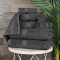 BLUENILEMILLS Madison Egyptian Cotton Towels, Towel Set for Bathroom, Shower, Hotel, Plush, 800 GSM, Highly Absorbent and Ultra-Soft Towels, Bath Essentials, 8 Piece Assorted Towel Set, Charcoal