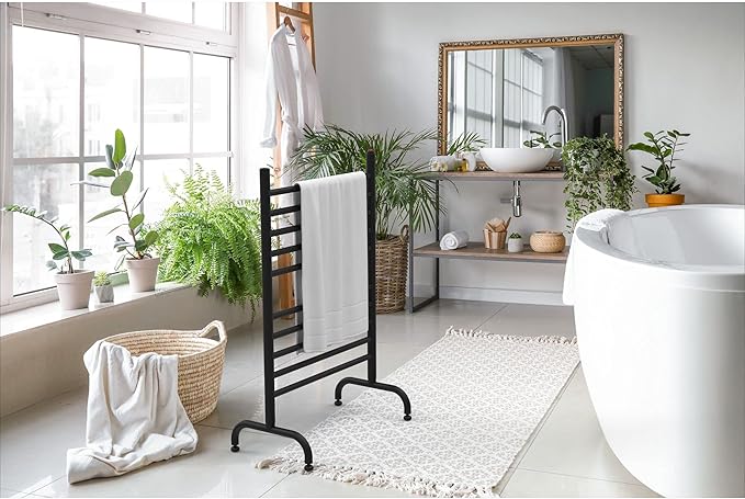 Amba SAFSMB-24 Solo 24" Freestanding 10 Bar Towel Warmer in Matte Black
