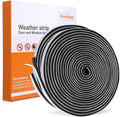 40FT Self-Adhesive Weather Stripping Seal for Door Frames and Sliding Windows, Weatherstripping for Soundproofing, Dustproof, Window Insulation for Winter, 0.35'' Wide x 0.35'' Thick, Black