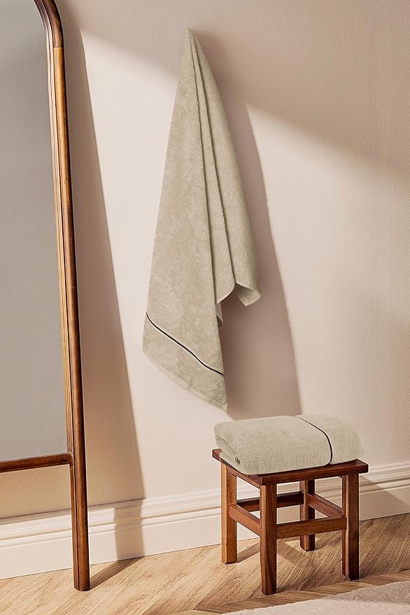 MyOwn Cotton 2 Pack Oversized Bath Towel Set 28x55 inches, Large Bath Towels, Ultra Absorbant Compact Quickdry & Lightweight Towel, Ideal for Gym Travel Camp Pool - Tan