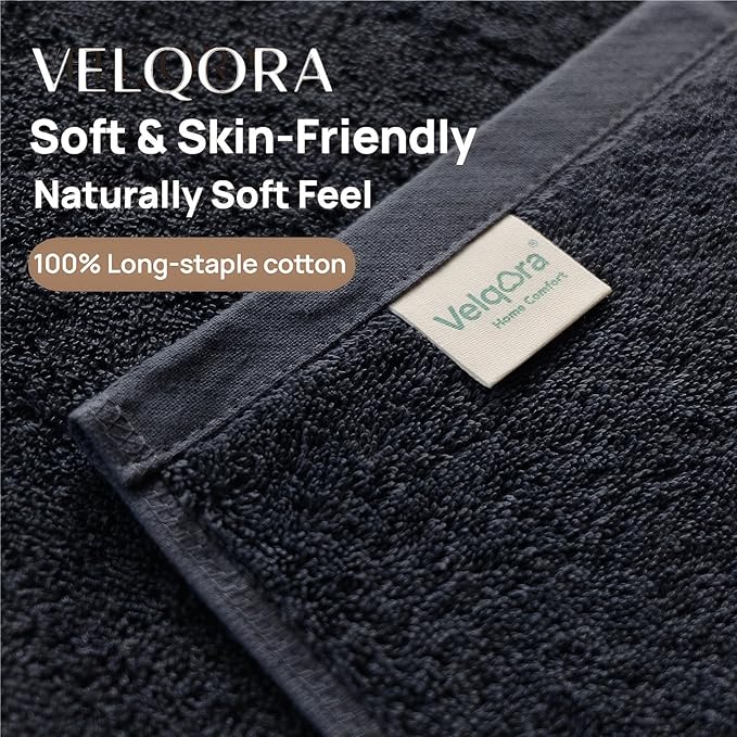 Cotton Bath Towel – Large 30x60 Inches, Soft, Thick & Absorbent Towel for Bathroom, Spa, or Home Use (Gray, 2 Pack – 30"x60")
