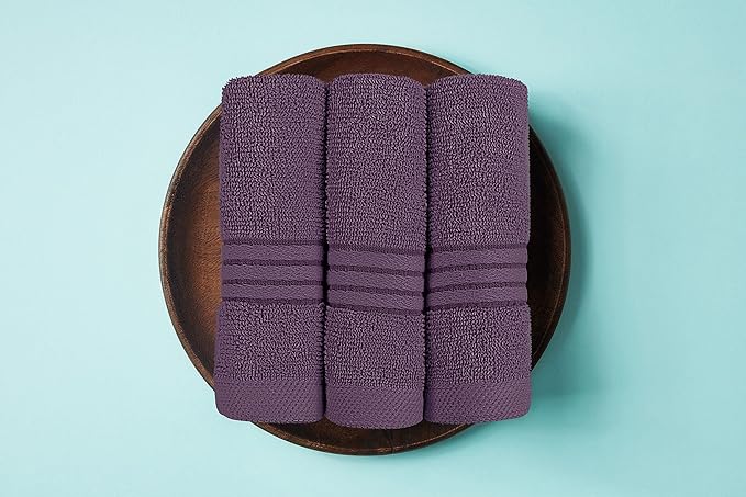 Utopia Towels 8 Piece Premium Towel Set, 2 Bath, 2 Hand, and 4 Washcloths, 100% Ring Spun Cotton, Highly Absorbent Towels for Bathroom, Sports, and Hotel, Plum