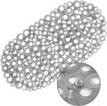 WELTRXE Oval Bathtub Mat Non Slip, Grey Bubbles Bath Mats for Tub, Shower Mat with Drain Holes, Suction Cups, Machine Washable Bath Tub Mat, BPA, Latex, Phthalate Free for Bathroom, 27 x 14 Inch