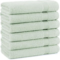 Arkwright Bathroom Hand Towels Set of 6 - Super Soft 100% Cotton, 600 GSM Quick Dry & Absorbent, Luxury Bath Essentials for Hotels, Spa, Hosts, and Vacation Rentals, Eucalyptus Green