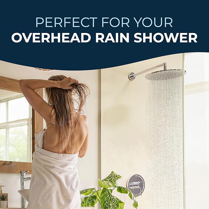 HammerHead Showers® Solid Metal 16 Inch Extended Shower Arm and Flange with Set Screw, Long Shower Arm, Extends Rain Shower Overhead, Wall-Mounted Rain Shower Arm, Brushed Nickel