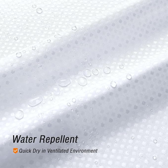 Gibelle Long Shower Curtain 72 x 78, Tall Waffle Weave Textured Fabric Shower Curtain for Bathroom, Water Repellent, Machine Washable, White