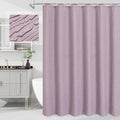 MitoVilla Lavender Shower Curtain, Farmhouse Waves Fabric Shower Curtains for Modern Hotel Bathroom Decor, 3D Geometric Embossed Textured, Waterproof & Wrinkle Resistant, 72 x 72