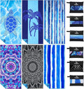 6 Pack Microfiber Lightweight Thin Beach Towel Sand Free Quick Dry Super Absorbent Large Towels for Swimming Pool Yoga Gym Travel Vacation Beach Accessories Essentials for Adults