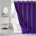 MitoVilla Purple Waffle Long Shower Curtain Liner Set 72 x 80, No Hooks Required 80 inch Long Fabric Cloth Shower Curtain Set with Cloth Snap-in Liner for Modern Hotel Bathroom Decor, Lavender