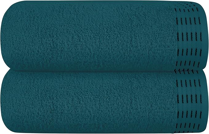 Cotton 2 Pack Oversized Bath Towel Set 28x55 inches, Large Bath Towels, Ultra Absorbant Compact Quickdry & Lightweight Towel, Ideal for Gym Travel Camp Pool - Teal
