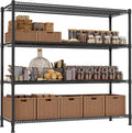 REGILLER 4-Wire Shelf Adjustable Heavy Duty Storage Shelves,Metal Organizer Wire Rack for Laundry Bathroom Kitchen Pantry Closet Garage Shelving(Black,24" Dx59.6 Wx72.2 H)