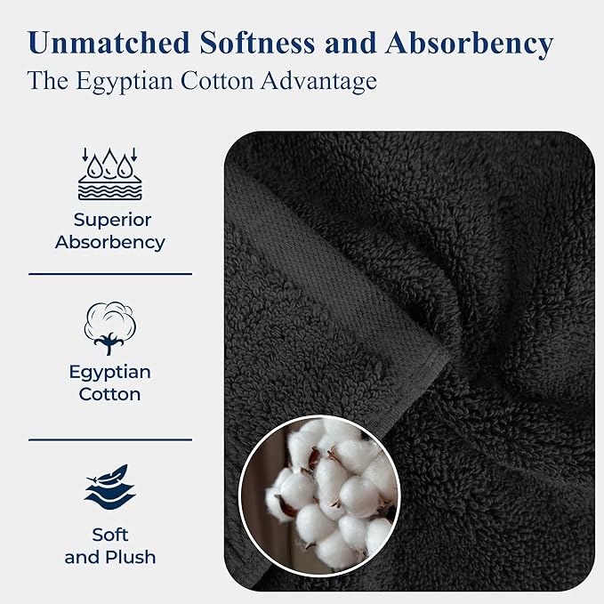 BLUENILEMILLS Madison Egyptian Cotton Towels, Towel Set for Bathroom, Shower, Hotel, Plush, 800 GSM, Highly Absorbent and Ultra-Soft Towels, Bath Essentials, 10 Piece Assorted Towel Set, Muted Mauve