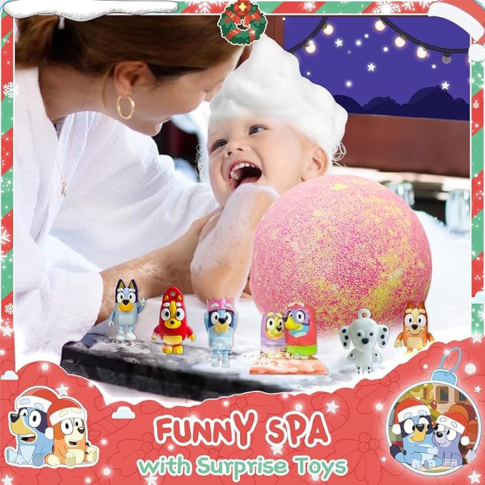 Bath Bombs for Kids: XXL Bath Bombs with Surprise Inside, Organic Bath Bombs Rich in Natural Essential Oils, Kids Bath Bombs Gift Set for Dry Skin Moisturize, Gifts Card for Kids (6 Pcs)