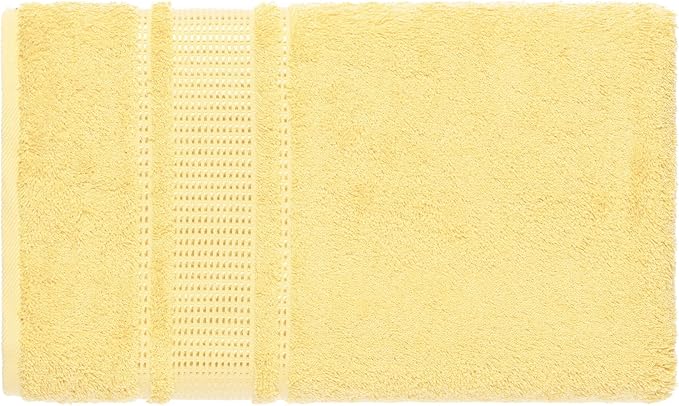 Melissa Linen, 4 Piece Washcloths, 12x12 in Turkish Soft Wash Cloth Set, Small Hand Towels, Rags for Face and Body, (Light Yellow Washcloths)