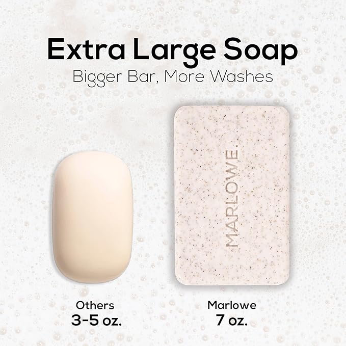 MARLOWE. No. 102 Body Scrub Soap 7 oz, Oud Wood, Exfoliating Soap Bar with Shea Butter, Olive Oil & Green Tea Extracts, Cleanses, Smooths & Revitalizes Skin, Earthy & Smoky Scent