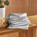 Wellbe 6-Piece Washcloth Set, Quick Dry, Absorbent, Soft, 13” x 13”, White