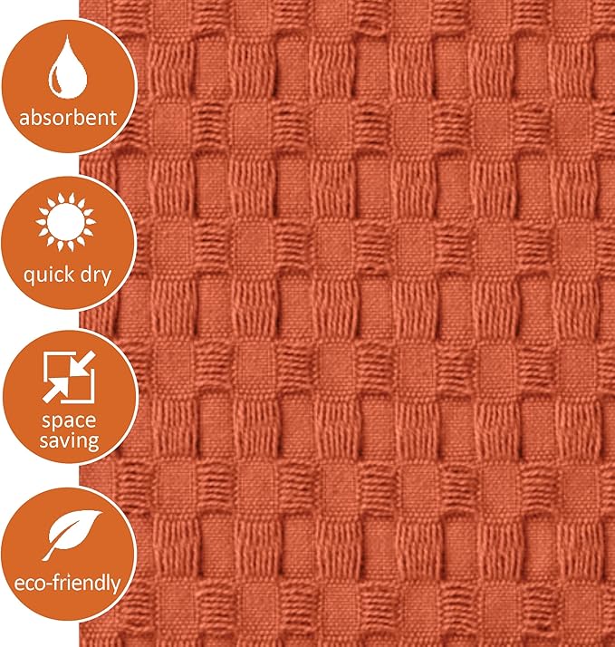 GILDEN TREE Bathroom Mat Absorbent Cotton Quick Dry for Shower, Bath & Bathtub Washable Thin, Modern Style (Clay)