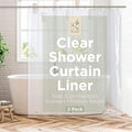 Stitch & Stone Shower Curtain Liner, Premium Medium Weight Durable Waterproof 6g PEVA for Bathroom with Weighted Magnets, Standard Size 72" x 72", Clear 2 Pack