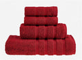 HALLEY Turkish Towels Set (4 Pieces) 650 GSM Highly Absorbent Super Soft 100% Cotton - 1 Bath Towel 1 Hand Towel 2 Washcloths (Red)