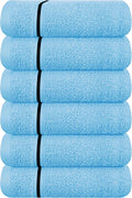 MyOwn Ultra Soft Cotton 6 -Piece Hand Towel Set 16x24 Inch, Ideal for use in Bathroom, Kitchen, Gym, Spa & General Cleaning, Compact & Lightweight Multi Purpose Hand Towels - Sky Blue