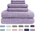 Everplush Diamond Jacquard 6 Pieces Bath Towel Set, Luxury Super Soft Oversized everplush Towels, Highly Absorbent everplush Diamond Jacquard Quick Dry Bath Towel for Lavender Towels Bathroom Sets
